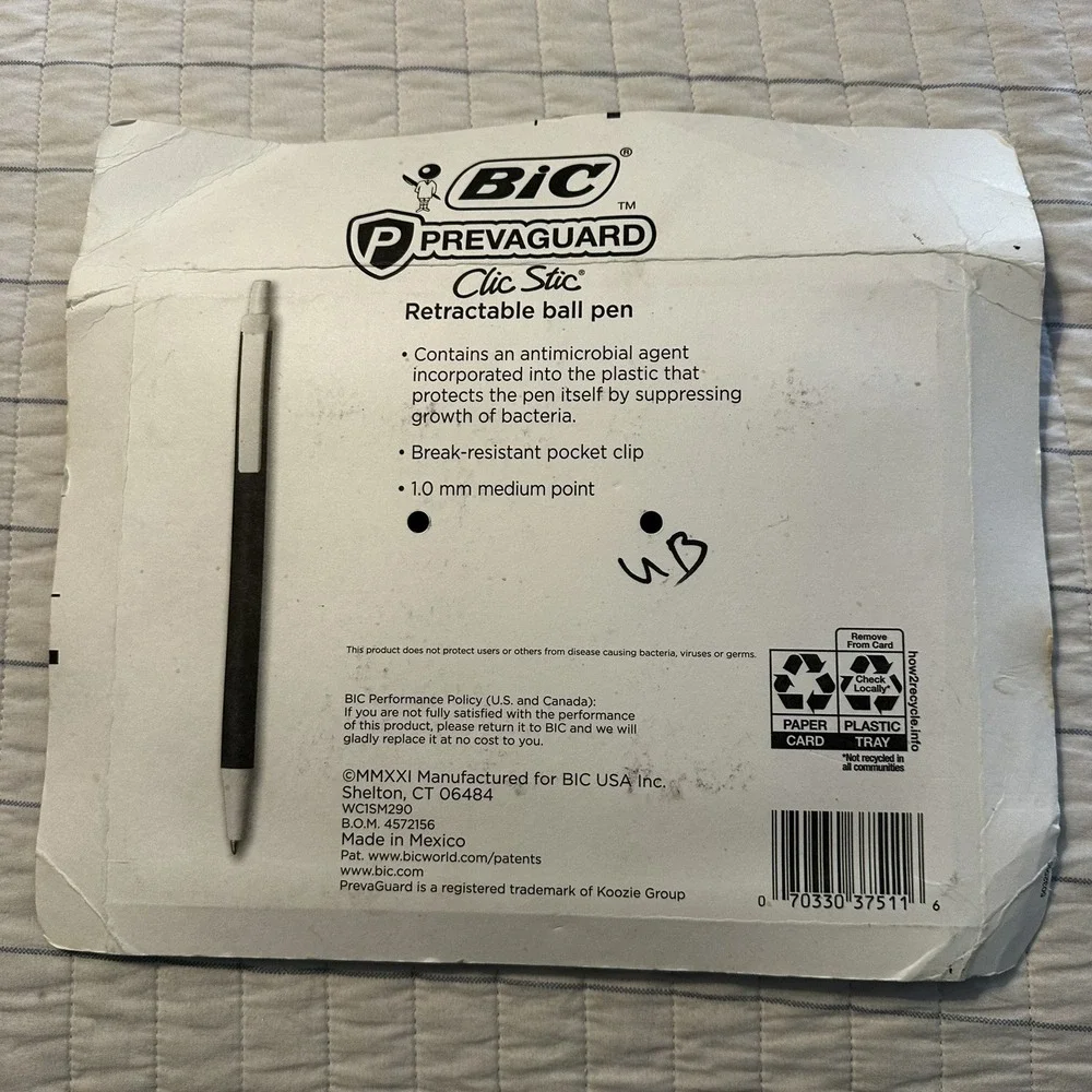 Bic Prevaguard Clic Stic Ballpoint black Ball Pen‎ 24 Count